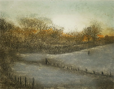 Etching by Jo Barry RE at Norton Way Gallery, Hertfordshire