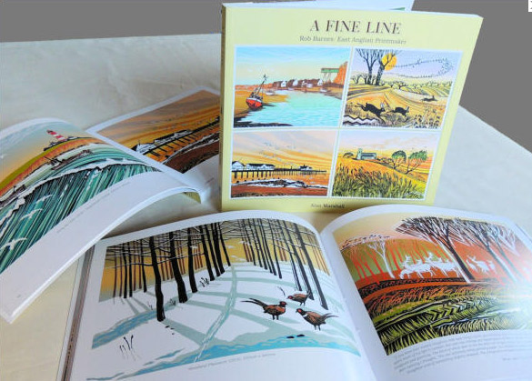 Rob Barnes wonderful linocuts are fully illustrated in the excellent book, from Mascot Media Ltd.