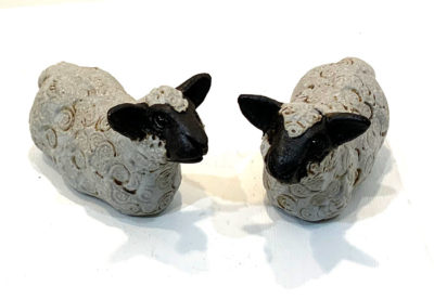 Simple, ceramic sheep by Pippa Hill. These ceramic sheep by Pippa Hill are delightful and cheery. They are exhibited at Norton Way Gallery Hertfordshire.