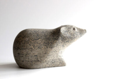 Jennifer Tetlow sculpture at Norton Way Gallery Hertfordshire. This beautiful stone carving, from Jennifer Tetlow is carved from Soapstone. It depicts a symbolic, inquisitive Hedgehog.