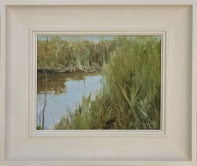 Karl Heerdt: Karl Heerdt at Norton Way Gallery. This beautiful original painting of an American landscape is by USA artist Karl Heerdt. It depicts marshland with reeds in a palette of greens and browns.