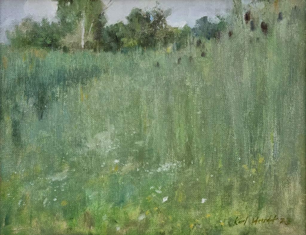 Karl Heerdt: Karl Heerdt at Norton Way Gallery. This beautiful original painting of an American landscape is by USA artist Karl Heerdt. It depicts a meadow scene with tall grasses and thistles.