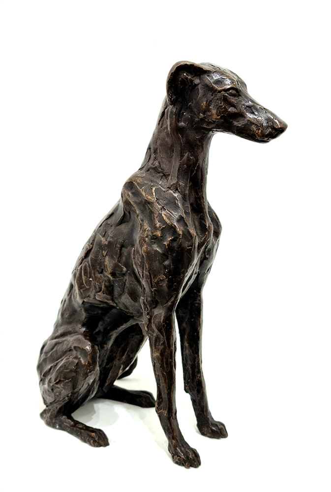 Stuart Anderson original art. Stuart Anderson at Norton Way Gallery Hertfordshire. Warm and full of vitality, Stuart Anderson creates bronze sculptures that capture the life and energy of the animal or human that they portray. An original Stuart Anderson sculpture.