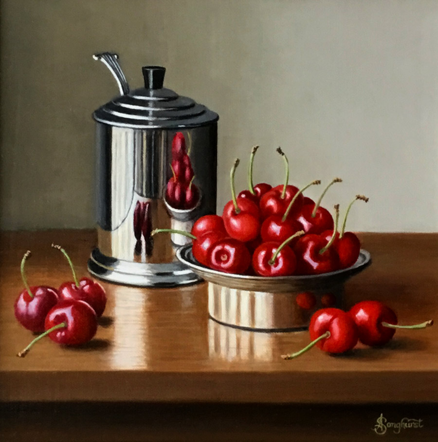 Anne Songhurst:Anne Songhurst oil painting at Norton Way Gallery Hertfordshire.