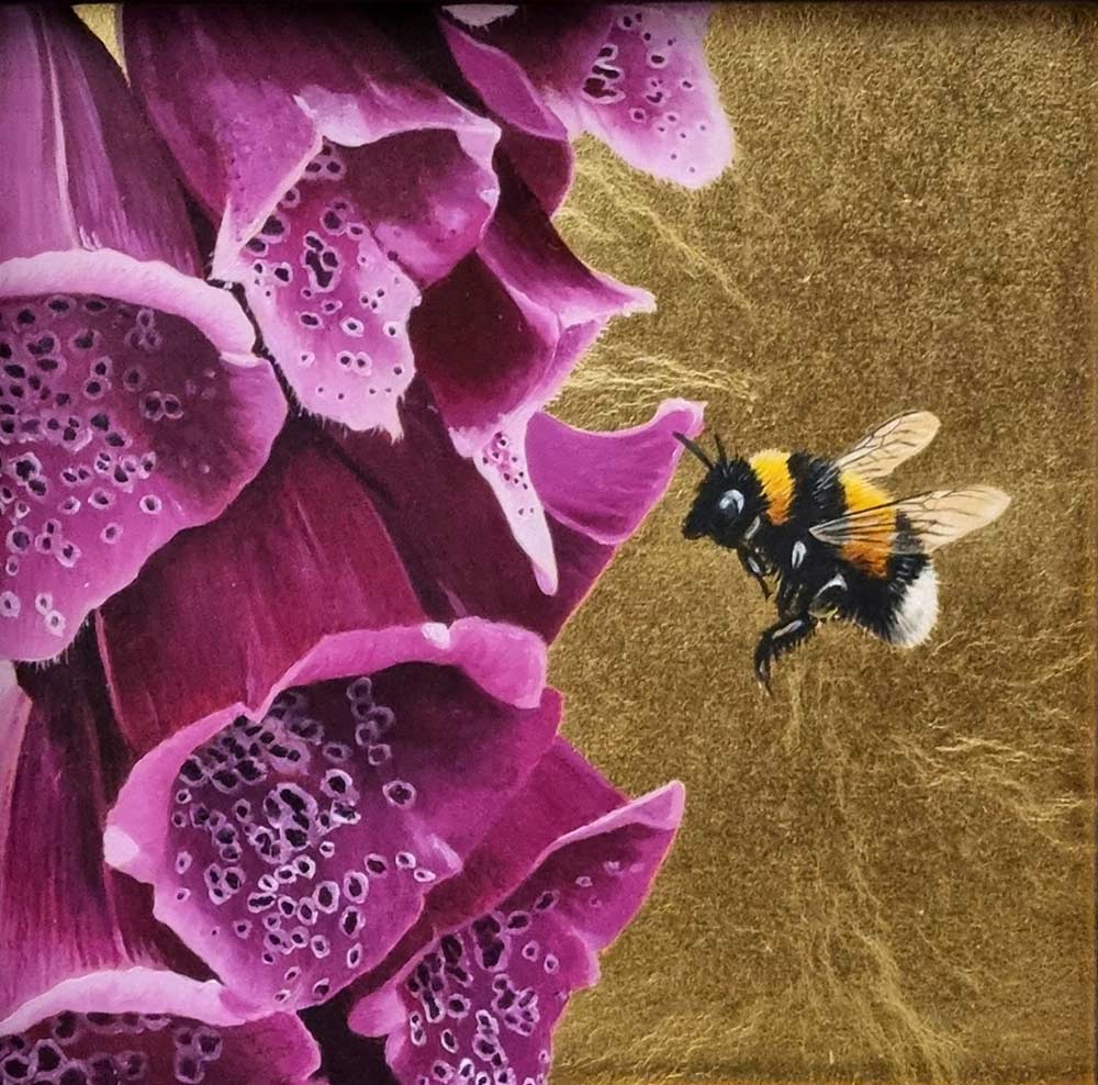 Foxgloves and Bumblebee