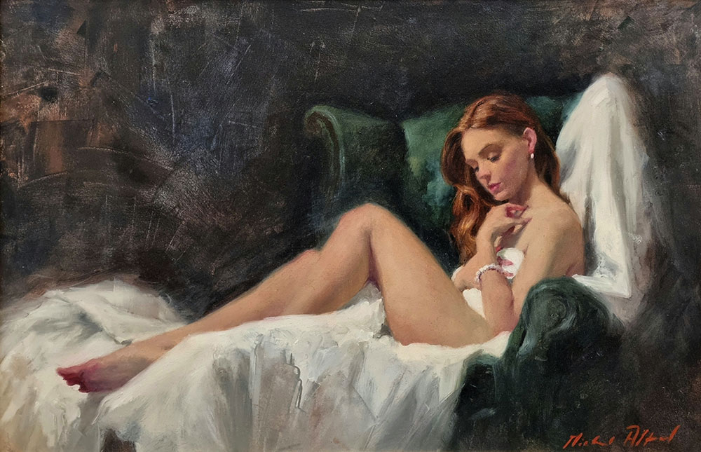 Michael Alford: Michael Alford at Norton Way Gallery. This oil painting is a life study by artist Michael Alford, and is an original oil painting.