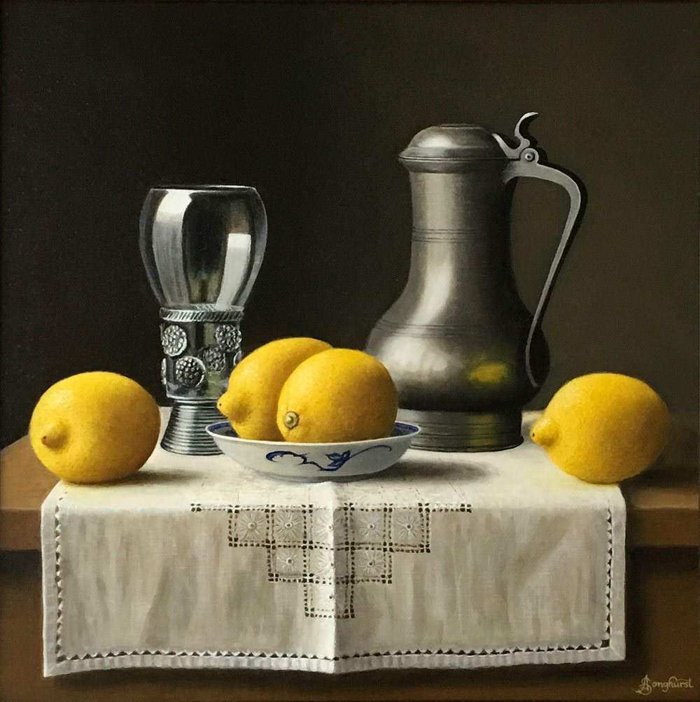 Anne Songhurst:Anne Songhurst oil painting at Norton Way Gallery Hertfordshire.