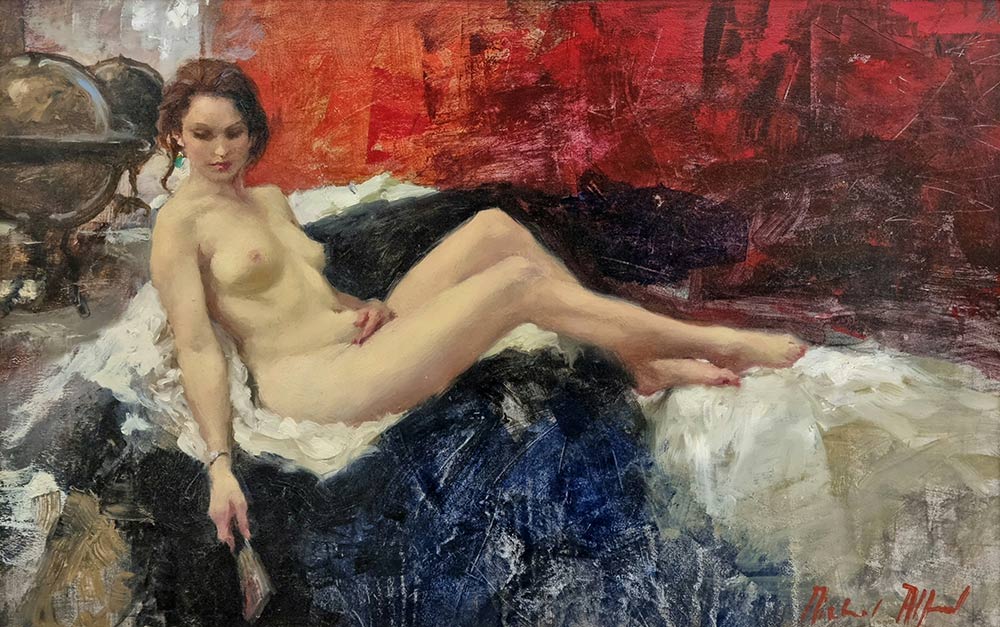 Michael Alford: Michael Alford at Norton Way Gallery. This oil painting is a life study by artist Michael Alford, and is an original oil painting.