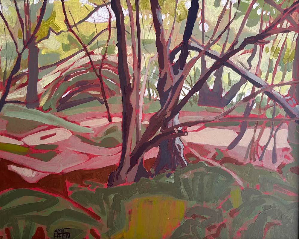 Amie Haslen SWLA. Amie Haslen SWLA at Norton Way Gallery. Acrylic painting by Amie Haslen SWLA