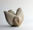 Jennifer Tetlow: This original stone carving by Jennifer Tetlow is an original work of art, it is original, elegant and beautiful. It depicts a a swooping young Barn Owl bird. It is a Jennifer Tetlow original stone carving in Hazeldean Sandstone.
