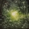 Morna Rhys, at Norton Way Gallery, Hertfordshire. This original artwork by British artist, Morna Rhys is an original artist's etching. It depicts a romantic woodland scene.