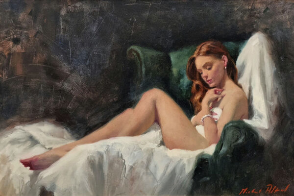 Michael Alford: Michael Alford at Norton Way Gallery. This oil painting is a life study by artist Michael Alford, and is an original oil painting.