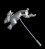 Lou Shotter at Norton Way Gallery, Hertfordshire. This original artwork by British artist, Lou Shotter is created in Stirling Silver. It is a beautiful stick pin,depicting a silver hare. A piece of jewellery.